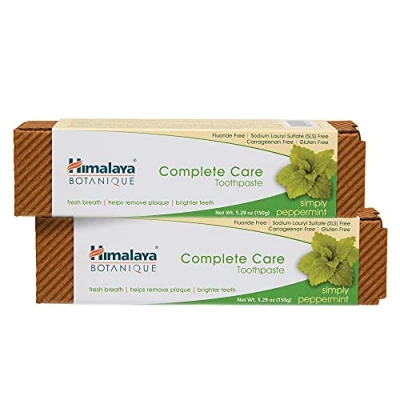 Imagen de Himalaya Botanique Simply Peppermint ToothpasteRemoves Plaque &amp; Bad Breath Prevents Tooth Decay Bleeding Gums Flouride free 150g (Pack of 2)