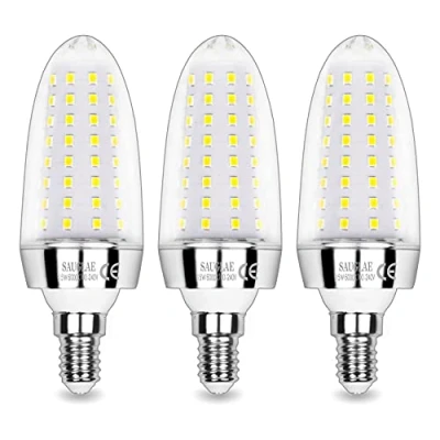 Imagen de SAUGLAE Bombillas LED de 15W, Incandescentes Equivalente 120W, Blanco Frío 6000K, 1700 lm, Pequeño Tornillo Edison E14, 3 Piezas