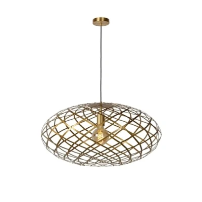 Imagen de Lucide Lámpara colgante de tungsteno, pantalla Oval, 65 cm, dorada