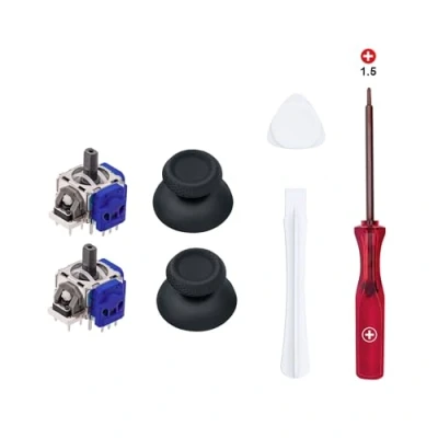 Imagen de Wigearss 7 en 1 Hall Effect Joystick Kit de Reparación Repuesto para PS5 DualSense Controlador con Destornilladores, Palanca analógica 3 Pines, Tapa el Pulgar