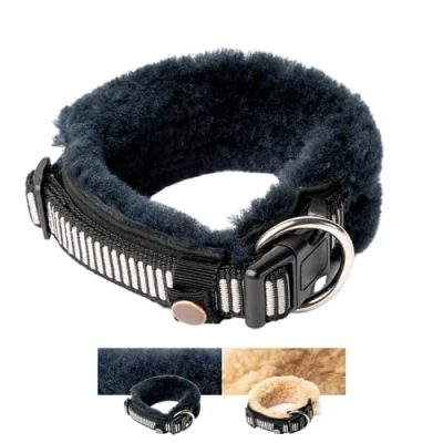 Imagen de Chris Collar para perro de lana cordero, perros pequeños, medianos y grandes, talla M (35 45 cm)
