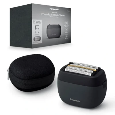 Imagen de Panasonic ES PV3B K803 Serie 900s Afeitadora, Afeitadora Eléctrica De 5 Hojas para Uso En Seco y Húmedo Hombres, Sensor Barba Responsivo, USB C, Estuche Transporte, Negro Mate