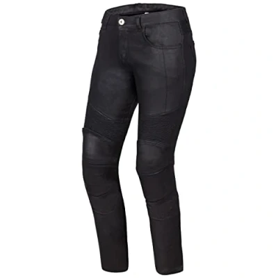 Imagen de OZONE Moto Roxy Lady Pantalones Vaqueros de Mujer Forro Fibra Aramida Protectores Rodilla Nivel 2 Bolsillos para Cadera y Coxis Inserciones Elásticas Slim Fit