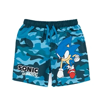 Imagen de SONIC THE HEDGEHOG Swim Shorts Boys Camo Swimming Trunks Trajes de baño 9 10 años