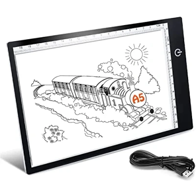 Imagen de LED Light Pad A5,A5 Table Ultra delgado tablero de luz dibujo, con cable USB, brillo ajustable para la pintura diamante, artista, animación