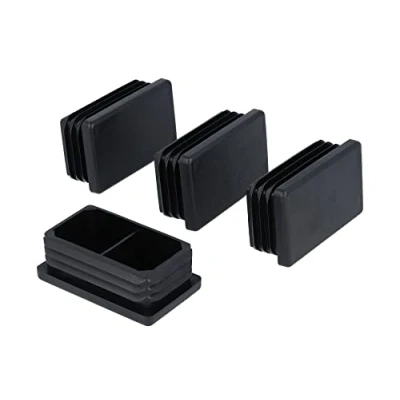 Imagen de GLEITGUT 4 tapones de láminas rectangulares para tubo cuadrado, color negro, 50 x 30 cm