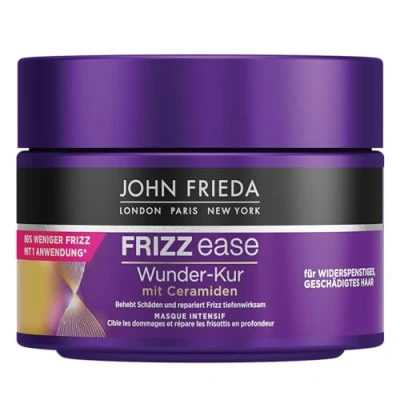 Imagen de John Frieda Frizz Ease Tratamiento milagroso para el cabello de efecto profundo. Contenido: 250 ml rebelde. Reparación y fortalecimiento intensivos.