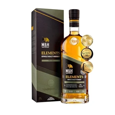 Imagen de M&amp;H ELEMENTS Peated Single Malt Whisky 46% Vol. 0,7l in Giftbox