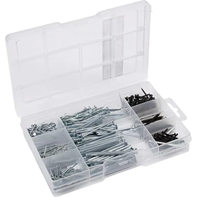Imagen de Connex DP8500127 Surtido de clavos y peines, 490 piezas, en práctica caja plástico, adecuado para casa, hobby taller, surtida,