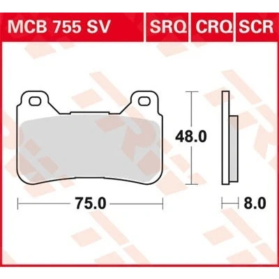 Imagen de TRW Sinter Carbon Racing MCB755SCR Juego de pastillas freno