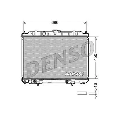 Imagen de DENSO DRM46008 Radiador, refrigeración del motor Aluminio 450mm 686mm 16mm NISSAN: X Trail