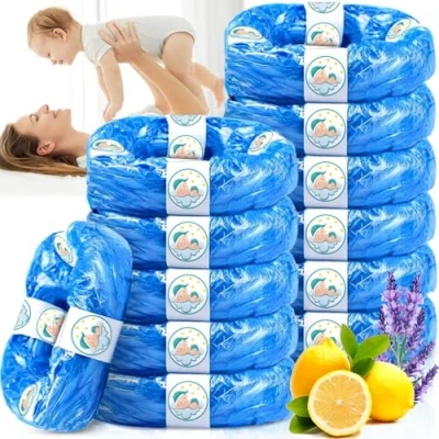 Imagen de ZPQAODI 12 unidades para cubos de pañales, recambios perfumado, excelente sellado, bolsas recambio compatibles con Tommee Tippee Sangenic Tec Simplee Twist