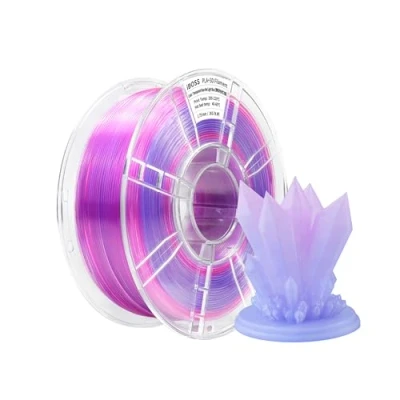 Imagen de iBOSS Gradient PLA Plus filamento para impresora 3D de 1,75 mm + / 0,02 mm, bobina 1 kg (2,2 libras), impresión Pro transparente dos colores, apto la mayoría