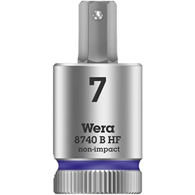 Imagen de WERA 05003037001 8740 B HF Hex Plus 7,0 x 38,5 mm Vaso de punta Zyklop con función retención 3/8&quot;