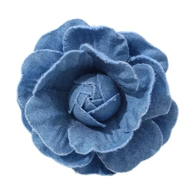 Imagen de FOLODA Broche de solapa portátil con forma flores para mujer, versátil vaqueros, joyería moda, Tela vaquera, 240314