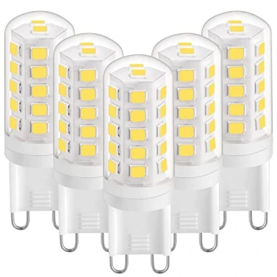 Imagen de bombilla LED G9 3W Blanco Neutro 4000K, bombillas 420LM, equivalente a halógena 28W 40W, tipo maíz para lámpara de escritorio, sin parpadeo, CA 220 240V, paquete 5