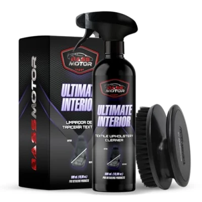 Imagen de BassMotor Limpia Tapicería Textil para Asientos y Alfombrillas Coche, Limpiador Interior Tejidos de Coches con Cepillo Incluido Uso Fácil Aroma Fresco Ultimate 500ml +