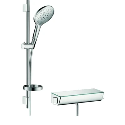 Imagen de Hansgrohe 27036000 Raindance Select S 150 Air combinación de set ducha y termostato, 3 tipos chorro, cromo