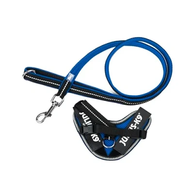 Imagen de IDC Powair Bundle Arnés Powair, tamaño: 3XS/Baby 1, Azul + Correa 1,2 m, con asa y mosquetón pequeño, Color