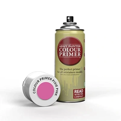 Imagen de The Army Painter Colour Primer Pixie Pink, 400 ml imprimación en aerosol acrílico, pintura para miniatura, juegos de rol mesa, mesa y modelado