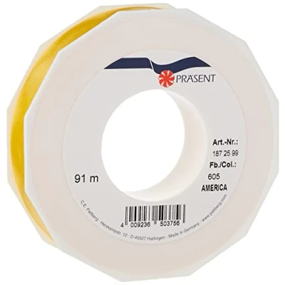 Imagen de C.E. PATTBERG cinta regalo color amarillo, 91 m de embalar para rizar, 25 mm ancho manualidades, decoración y envolver regalos cualquier ocasión