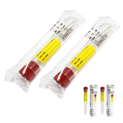 Imagen de Kit de 2 tubos estériles para análisis orina, 12 ml con etiqueta, ampollas graduadas tapón a presión pruebas laboratorio y análisis,