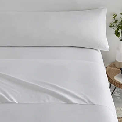 Imagen de Donegal Collections Juego de Sabanas Completo Ropa Cama 135 x 190 Tacto Extrasuave Disponible Color Blanco Óptico Fabricado en España.