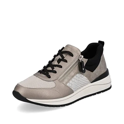 Imagen de Remonte Mujer Zapatos Bajos R3702, señora Deportivos con Cordones,Plantilla Desmontable,Zapato Informal,Zapato bajo,Metallic,41 EU / 7.5 UK