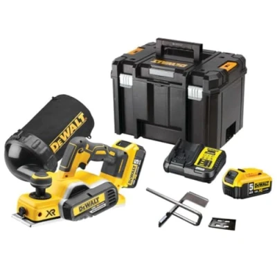Imagen de DeWalt DCP580P2 QW Cepillo sin escobillas XR 18V con 2 baterías Li Ion 5, Negro y amarillo