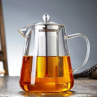Imagen de TAMUME Tetera de Cristal con Filtro Acero Inoxidable para Verter Fácil (950ML)