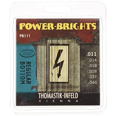 Imagen de Thomastik Cuerdas para Guitarra Eléctrica Power Brights Series Regular Bottom juego PB111 Medium .011 .046w