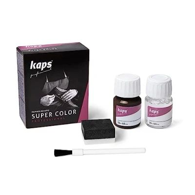 Imagen de Tinte con Imprimación para Zapatos Y Bolsos Textiles de Cuero Natural Sintético, Kaps Super Color And Preparer, 70 Colores (174 marrón profudo)