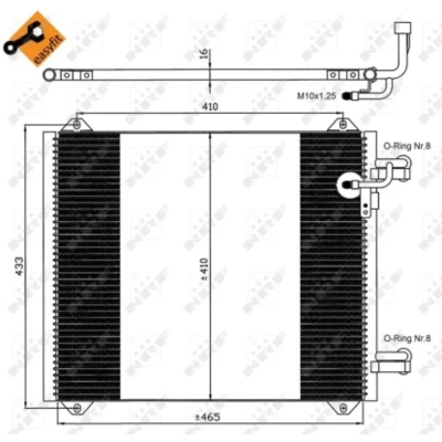 Imagen de NRF EASY FIT 35362 Condensador con junta anular 13,2 Aluminio 465