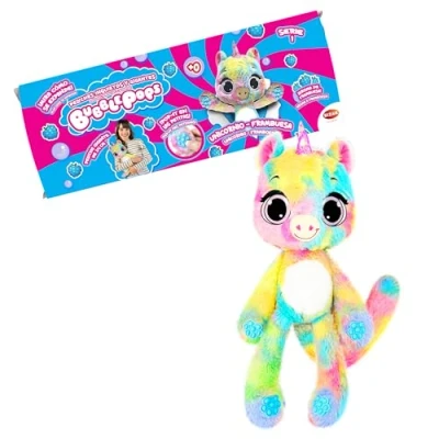 Imagen de Bizak Bubble Pops, Peluches Mágicos Que multiplican su tamaño x5, Proceso emocionante y Olor a Chicle, 12 Diferentes Animales con Aroma patitas Stem, Unicornio Frambuesa, (64492004 1)