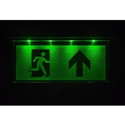 Imagen de d&#039;urgence Lampe éclairage Exit sortie de secours fuite Lampadaire Lumière Chemin avec flèche vers le haut
