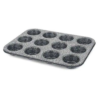 Imagen de Salter BW070381EU7 Megastone molde para magdalenas de 12 tazas, bandeja grande hornear, pasteles, revestimiento antiadherente, sin PFOA, apto horno, utensilios hornear