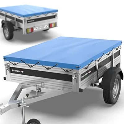Imagen de Tarpofix® Lona para remolque plana 209 x 134 7,5 cm incl. cuerda de con bordes reforzados, PVC Cubierta ideal varios modelos remolques automóviles 750kg FP3