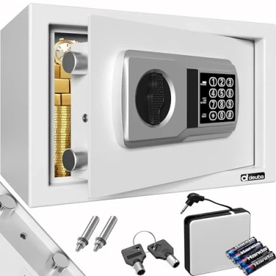 Imagen de Deuba Caja Fuerte de Seguridad Electrónica Plata Safe para Hogar Oficina Documentos 20x31x20cm Pared Suelo