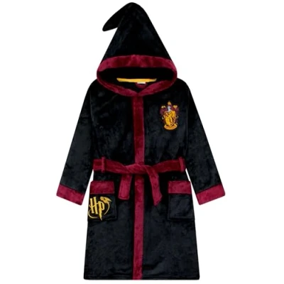 Imagen de Harry Potter Albornoz Bata Polar Niño Gryffindor Albornoces Infantiles Hogwarts Negro 10 11 años