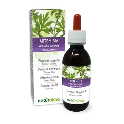 Imagen de Artemisa común (Artemisia vulgaris) hierba con flores Tintura Madre sin alcohol Naturalma Extracto líquido gotas 120 ml Complemento alimenticio Vegano