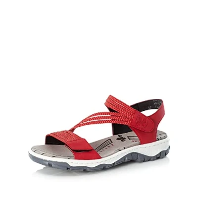 Imagen de Rieker Mujer Sandalias 68871, señora Sandalias,Zapatos de Verano,Sandalias Verano,cómodas,Planas,Rojo (Rot / 33),41 EU 7.5 UK