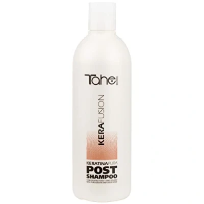 Imagen de Tahe Kerafusion Champú Post Alisador Fibra a con Queratina Pura y Oro Líquido, Acabado Liso Perfecto, 500 ml