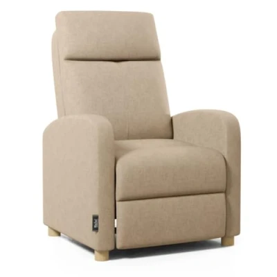 Imagen de ZZ DON DESCANSO Sillón Reclinable Tela Verona Beige, Relax con Reposapiés, Sistema de Apertura Push, Compacto, 2 Posiciones Tumbada y Posición Cero, Butaca Salón hasta 160º