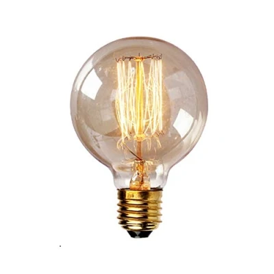 Imagen de Hntoolight Bombilla Edison Vintage E27 220 V Retro Lámpara 40 WAmpoule Incandescente Filamento de Luz Bul, Filment G80, Warm White(2700 3000K)