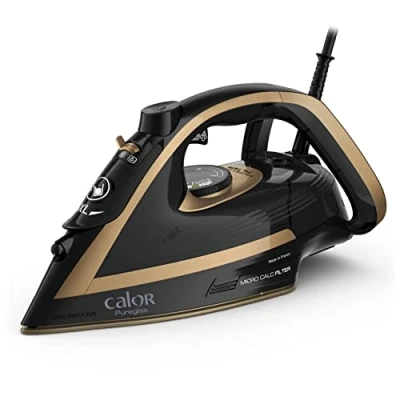 Imagen de Calor Puregliss Plancha de vapor, 3000 W, flujo vapor 50 g/min, función prensado 280 protección antimanchas, apagado automático seguridad, fabricado en Francia FV8064C0