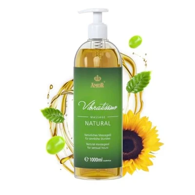 Imagen de “Natural de Vibratissimo: aceite masaje para un placer sensual, afrodisíaco, erótico, 1000 ml