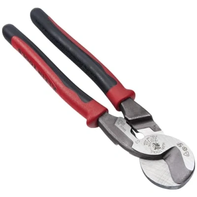 Imagen de Journeyman J63225N Cortador y pelacables de alambre alto apalancamiento para cortar aluminio, cobre suave cable comunicaciones, color rojo negro