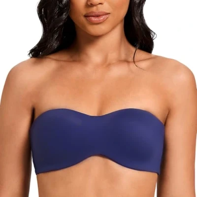 Imagen de MELENECA Sujetador con Aros sin Relleno Reductor Tirantes Bandeau para Mujer Azul 100E