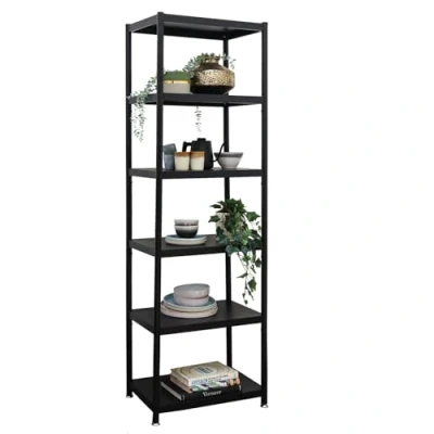 Imagen de shelfr Estanteria Estilo Industrial Negra 61x41x210 Métalica 6 Niveles Salon Moderna Muebles de Cocina Almacenamiento Estante Negro Dormitorio