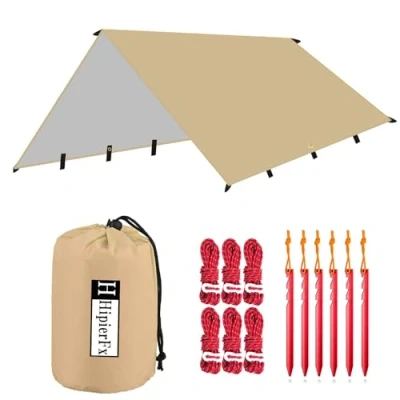 Imagen de Toldo de Refugio Acampar Impermeable 3M*4M Rain Tarp UV Protección Lona Ligera Portátil Hamaca Tienda Campaña para Camping Playa Senderismo Mochila Al Aire Libre Picnic (Kaqi)